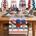 thumbnail image 1 of Dmlowu 4th of July Table Runner, Patriotic Table Cloth with Gnome and Star Pattern, Red White Blue Table Decor for Independence Day Dining, "13 x 35.4", 1 of 6