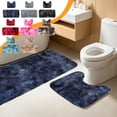 thumbnail image 1 of Dmlowu Bathroom Rugs Set of 2, Non-Slip Velvet Fleece Bath Rugs with Absorbent Soft Microfiber, Machine Washable Bath Mat for Bathroom Floor Tub Shower, 1 of 6