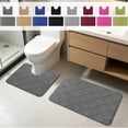 thumbnail image 1 of Dmlowu Bathroom Rugs Set of 2, Non-Slip Foam Bath Rugs with Absorbent Soft Microfiber, Machine Washable Bath Mat for Bathroom Floor Tub Shower, 1 of 6