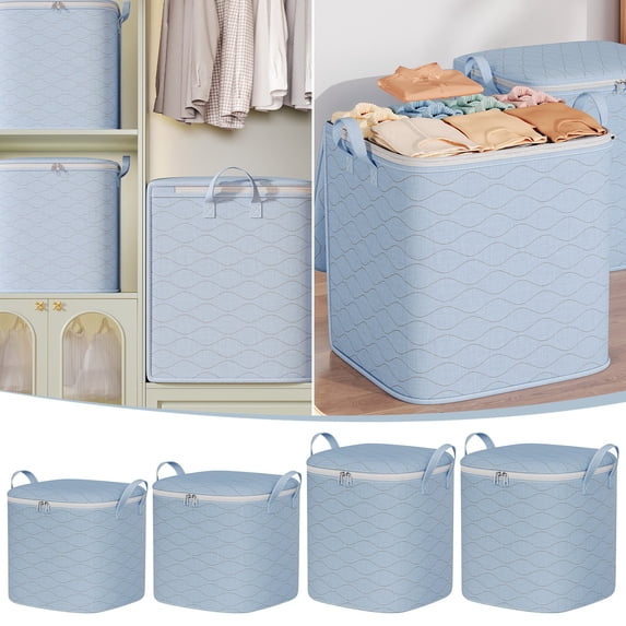 Dmlowu Blanket Storage - Large Capacity Clothes Storage, 100L Portable Thickened Moving Bags, Sturdy Comforter Storage Bag for Clothes Bedding & Blankets, 20x20 inch Foldable Packing Bags