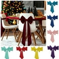 thumbnail image 1 of Dmlowu Bows Christmas Chair Covers - Xmas Decor Chair Covers for Dining Chairs, Exquisite Dining Room Chair Covers for Holiday Party Christmas Decorations, 19" Christmas Bows Chair Covers, 1 of 7