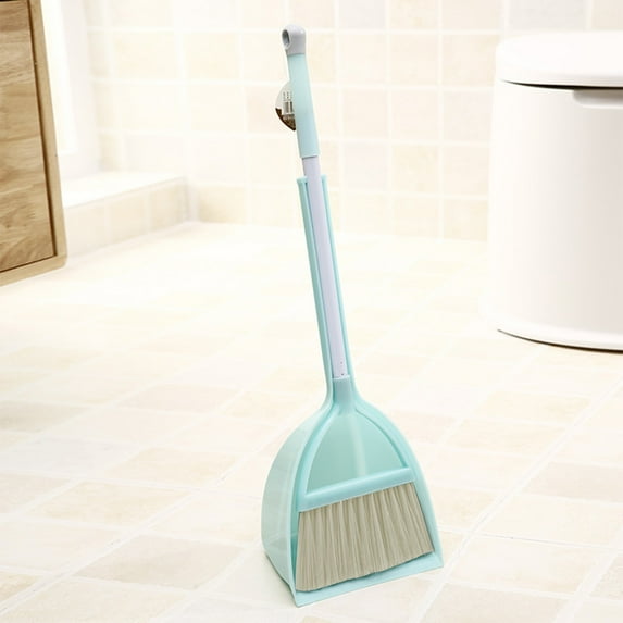 Dmlowu Broom with Dustpan Combo Set - Upright Cleaning Broom And Dustpan Set, Household Broom And Dust Pan for Office Indoor & Outdoor, Stainless Steel Handle