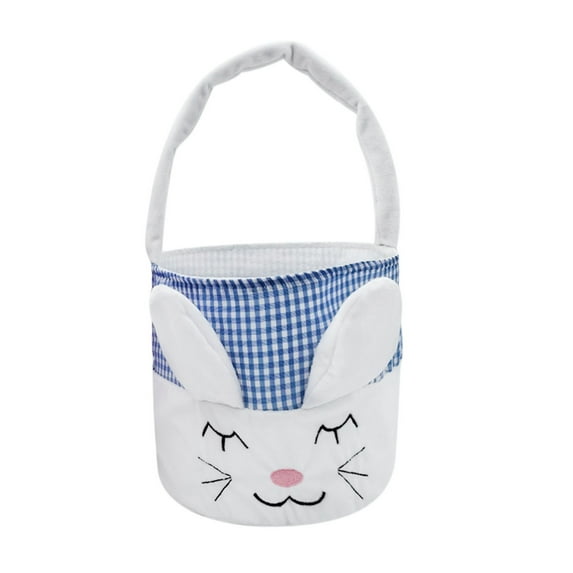 Dmlowu Bunny Easter Basket for Kids - Large Easter Basket with Handle, Portable Storage Basket for Organizing Flowers Storage Bins Easter Egg Hunt Prizes