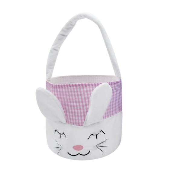 Dmlowu Bunny Easter Basket for Kids - Large Easter Basket with Handle, Portable Storage Basket for Organizing Flowers Storage Bins Easter Egg Hunt Prizes