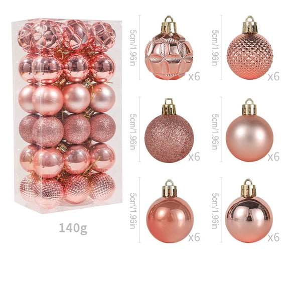 Dmlowu Christmas Balls Ornaments - 36pcs Christmas Ornaments for Christmas Tree, 1.97"/50mm Shatterproof Christmas Tree Ornaments for Holiday Party Wedding Christmas Decocrations