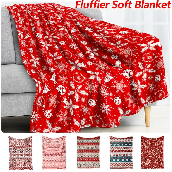 Dmlowu Christmas Blanket - Warm Flannel Throw Blanket for Couch Sofa Bedroom, Fluffier Soft Christmas Throw Blanket for Holiday Party Christmas Decorations, 28x39 inch