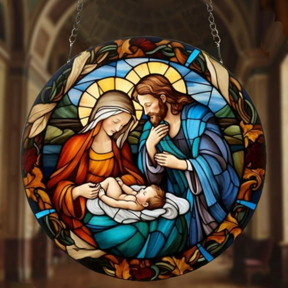 Dmlowu Christmas Decorations Nativity Scene Ornaments, Xmas Religious Christmas Tree ​Ornaments, Christian Christmas Nativity 3D Hanging Ornaments for Holiday Party Christmas Tree Decorations, 6 inch