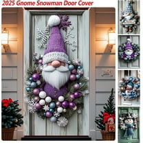 Dmlowu Christmas Door Cover - Snowman Christmas Door Decorations, 35x71 inch Merry Christmas Front Door Decorations for Holiday Party Christmas Decorations Indoor & Outdoor