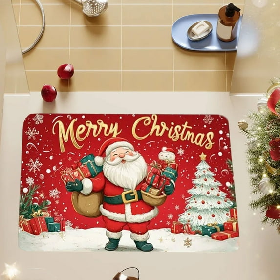 Dmlowu Christmas Doormat, 16x24" Non Slip Christmas Front Door Mat, Comfortable Dirt Proof Christmas Bathroom Rugs for Intdoor Outdoor Christmas Decorations
