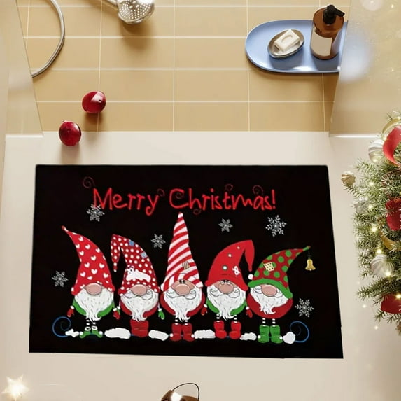 Dmlowu Christmas Doormat, 16x24" Non Slip Christmas Front Door Mat, Comfortable Dirt Proof Christmas Bathroom Rugs for Intdoor Outdoor Christmas Decorations