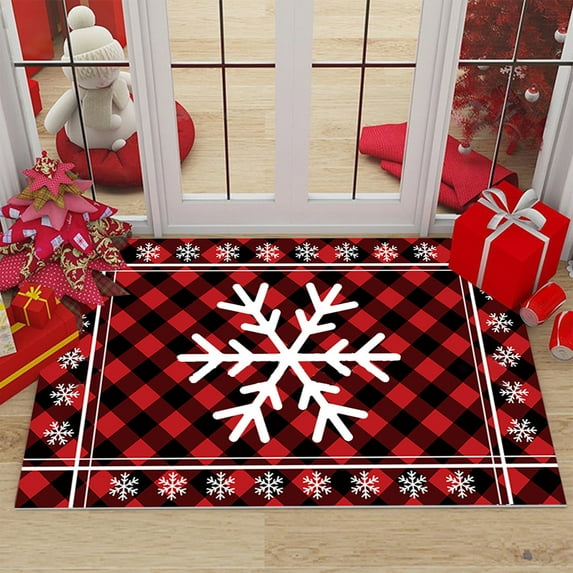 Dmlowu Christmas Doormat, Comfortable Christmas Front Door Mat for Xmas Decor, Luxury Soft Christmas Bathroom Rugs for Indoor Outdoor Decor, Christmas Decorations for Home