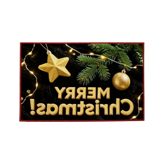 Dmlowu Christmas Doormat - Non Slip Christmas Front Door Mat for Outdoor Entryway, Merry Xmas Decor Rug for Kitchen, Bedroom & Bathroom, 16x24" Holiday Christmas Door Mat