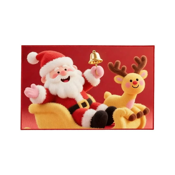Dmlowu Christmas Doormat - Non Slip Christmas Front Door Mat for Outdoor Entryway, Merry Xmas Decor Rug for Kitchen, Bedroom & Bathroom, 16x24" Holiday Christmas Door Mat
