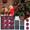 thumbnail image 1 of Dmlowu Christmas Ornaments - Flocking Christmas Ball Ornaments for Xmas Tree, 3.15"/8cm Solid Color Christmas Tree Ornaments for Holiday Wedding Party (1Pack/9pcs), 1 of 4
