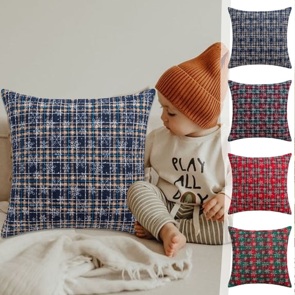 Dmlowu Christmas Pillow Covers 18x18, Fashion Christmas Pillow Covers for Couch, Microfiber Christmas Throw Pillows Covers for Holiday Party Christmas Decorations