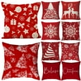 thumbnail image 1 of Dmlowu Christmas Pillow Covers 18x18, Red Merry Christmas Pillow Covers for Couch, Extra Soft Warm Throw Pillow Covers for Holiady Party Christmas Decorations, 1 of 7