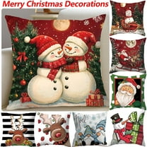Dmlowu Christmas Pillow Covers - Luxury Warm Christmas Pillow Covers 18x18 for Couch, Merry Christmas Throw Pillows for Holiday Party Christmas Decorations