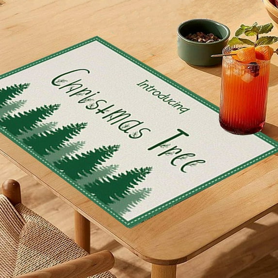 Dmlowu Christmas Place Mats - Heat Proof Christmas Placemats for Dining Table, Non-Slip Table Mats for Party Holiday Decor, 12x18" Christmas Decorations Winter Placemats