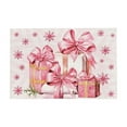 thumbnail image 1 of Dmlowu Christmas Placemats for Dining Table - Insulation Christmas Decorations Placemats, 12x20" Non-Slip Christmas Place Mats for Kitchen Dining Party, Pink Holiday Decor Gifts, 1 of 6