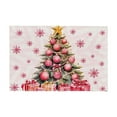 thumbnail image 1 of Dmlowu Christmas Placemats for Dining Table - Insulation Christmas Decorations Placemats, 12x20" Non-Slip Christmas Place Mats for Kitchen Dining Party, Pink Holiday Decor Gifts, 1 of 6