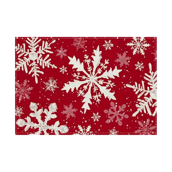 Dmlowu Christmas Placemats Set of 4 - Heat Proof Christmas Place Mats, Non-Slip Table Mats for Party Holiday Decor, Merry Christmas Decorations Placemats for Dining Table