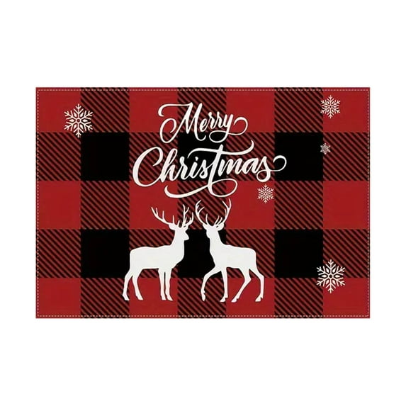 Dmlowu Christmas Placemats Set of 4 - Heat Proof Christmas Placemats, Merry Table Mats for Party Holiday Decor, Non-Slip Christmas Tree Decorations Placemats for Dining Table