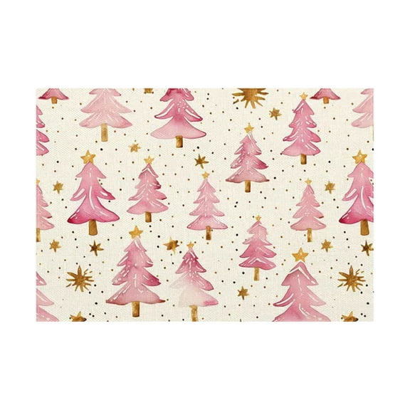 Dmlowu Christmas Placemats Set of 4 - Heat Proof Placemats, Non-Slip Table Mats for Party Holiday Decor, Merry Christmas Tree Decorations Placemats for Dining Table