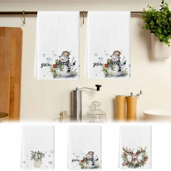 Dmlowu Christmas Towels - Comfortable Soft Bath Towels, Quicker Dry Christmas Decorations Hand Towels for Bathroom Kitchen, 16x24" Christmas Bathroom Decor