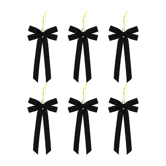 Dmlowu Christmas Tree Bows Ornaments - 5x10 Inch Christmas Bows for Xmas Decor, Velvet Bows for Christmas Tree, 6pcs Hanging Decorations Christmas Bow Gifts for Holiday Party Decor