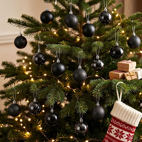 Dmlowu 48Pcs Christmas Tree Decorations, Shatterproof Christmas Ball Ornaments with Hanging Strings, Christmas Decorations for Tree Xmas Holiday Party