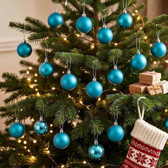 Dmlowu 48Pcs Christmas Tree Decorations, Shatterproof Christmas Ball Ornaments with Hanging Strings, Christmas Decorations for Tree Xmas Holiday Party