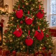 thumbnail image 1 of Dmlowu Christmas Tree Decorations, Shatterproof Red Christmas Ball Ornaments with Bow and Pinecones, Vintage Flocked Ornaments for Christmas Tree Holiday Decor, 1 of 7