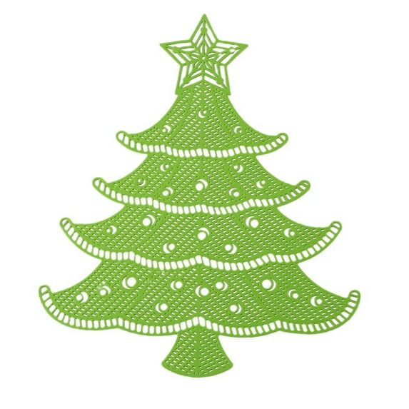 Dmlowu Christmas Tree Placemats - Heat Proof Christmas Place Mats for Dining Table, Winter Table Mats for Party Holiday Decor, 13x17" Stain Proof Christmas Decorations Placemats