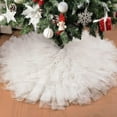 thumbnail image 1 of Dmlowu Christmas Tree Skirt - 35 inch White Plush Xmas Tree Skirt, Non Slip Christmas Tree Skirts for Holiday Party Christmas Decorations, Machine Washable, 1 of 8