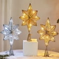 thumbnail image 1 of Dmlowu Christmas Tree Topper - 9x16" Snowflake Xmas Tree Toppers with Led Light, Glitter Hollowed Lighted Christmas Tree Toppers for Party Holiday Ornaments, 1 of 7