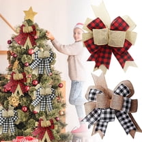 Dmlowu Christmas Tree Topper Bows - Fashion Christmas Bows Tree Topper for Xmas Tree, Handmade Christmas Tree Toppers Bows for Holiday Wedding Party Christmas Decorations