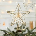 thumbnail image 1 of Dmlowu Christmas Tree Topper - Glitter Star Xmas Tree Topper with Led Lights, Hollowed Christmas Tree Toppers, Plug In Christmas Tree Decorations for Home Office Holiday Party, 8x10 inch, 1 of 7