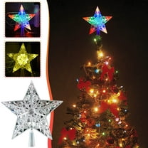 Dmlowu Christmas Tree Topper - Sparkling Hollowed Star Tree Topper for Christmas Tree Party Holiday Decorations, 8" Shatterproof Christmas Tree Toppers with Led Light