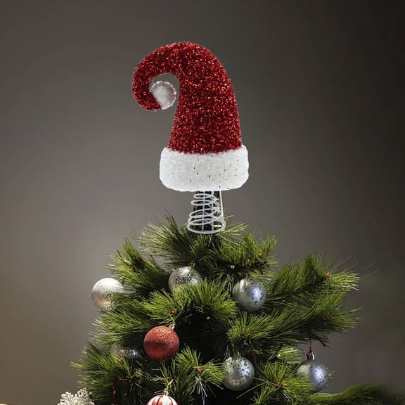 Dmlowu Christmas Tree Topper - Xmas Tree Topper Hat, Hollowed Christmas Tree Toppers for Holiday Party Home Decor, 5x7 inch