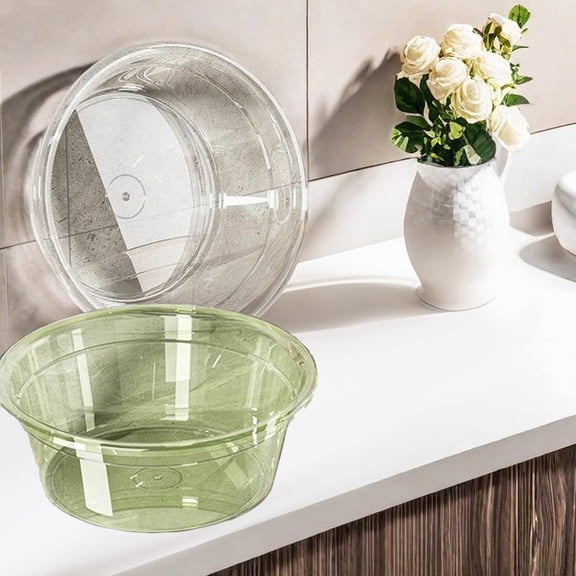 Dmlowu Clear Thickened Plastic Wash Basin, Round Edge Portable Bucket for Cleaning Dishes Face Foot, Large Capacity Basin for Kitchen Bathroom Dorm Household Use