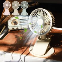 Dmlowu Clip On Fan Long Lasting Desk Fan Powerful Portable Fan for Travel, Ultra Quiet Mini Personal Fan for Bedroom Home Office School Dormitory Outdoor, 4x7 Inch Cute Clip Table Fan With Light