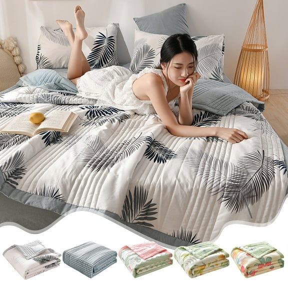 Dmlowu Cooling Blanket Super Soft Throw Blanket Breathable Summer Cotton Blanket for Living Room Bedroom Couch, 59x79 Inch Lightweight Cooling Comforter