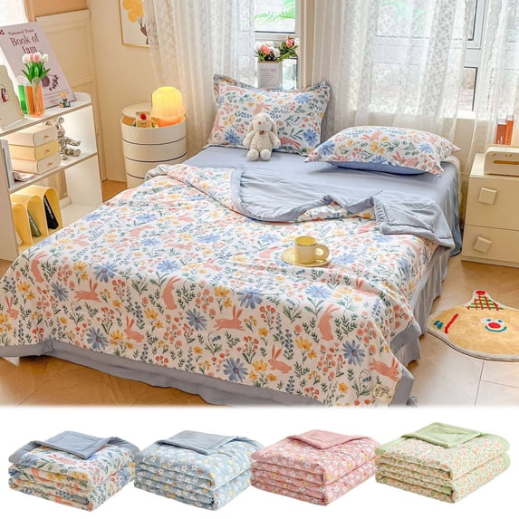 Dmlowu Cooling Blanket Super Soft Throw Blanket Breathable Summer Cotton Blanket for Living Room Bedroom Couch, 39x59 Inch Luxury Cooling Comforter
