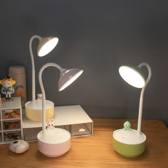 Dmlowu Desk Lamp Flexible Table Lamp Dimmable Cordless Table Lamp for College Dorm Room Bedroom Office Dormitory, 4x7.6 Inch Cute Table Reading Lamp