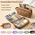 thumbnail image 1 of Dmlowu Detachable Pencil Pouch, Waterproof Large Capacity Clear Pencil Case for Stationery Office Desk, Solid Color, 1 of 7