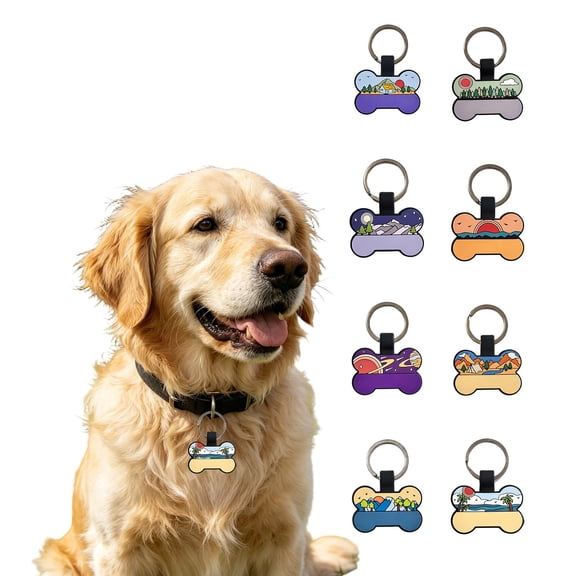 Dmlowu Dog Tags Personalized for Pets, Lightweight Silent Silicone Dog Tag, No More Lingling Noise, Soft Lightweight Waterproof Pet Tag for Dogs Cats
