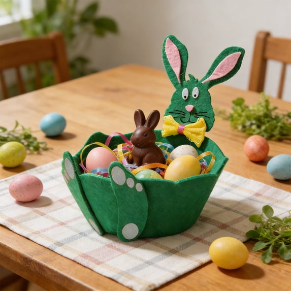 Dmlowu Easter Bunny Baskets - Portable Easter Eggs Storage Basket for Kids, Exquisite Storage Basket for Organizing