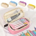 thumbnail image 1 of Dmlowu Expandable Pencil Pouch with Adjustable Capacity, Multi-Compartment Pen Case with Handle for Colored Pencils Sticky Notes Makeup Brushes, 1 of 4