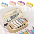 thumbnail image 1 of Dmlowu Expandable Pencil Pouch with Adjustable Capacity, Multi-Compartment Pen Case with Handle for Colored Pencils Sticky Notes Makeup Brushes, 1 of 4