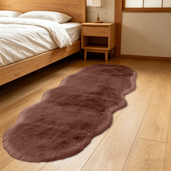 Dmlowu Extra Long Runner Rug for Hallways, Non-Slip Washable Bedroom Rug, Fluffy Plush Solid Color Area Rug for Living Room Hallway, "19.6 x 70.8"